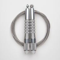 Corde à sauter argent avec câble enrobé clair