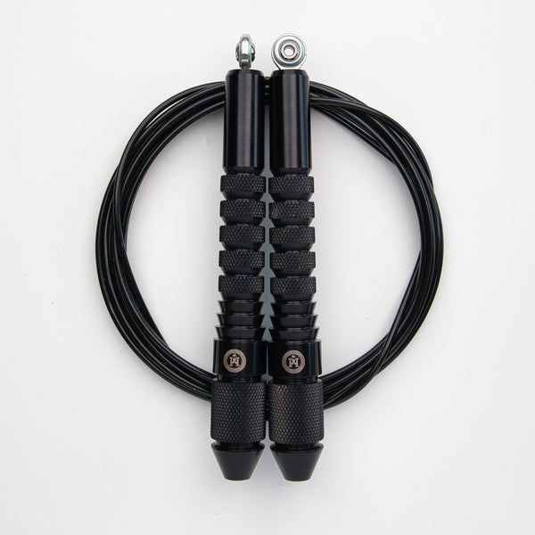 Corde à sauter noire avec câble enrobé noir