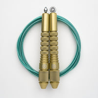 Corde à sauter or avec câble enrobé vert