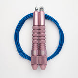 Corde à sauter Rose Gold avec câble enrobé bleu