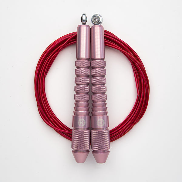 Corde à sauter Rose Gold avec câble enrobé rouge